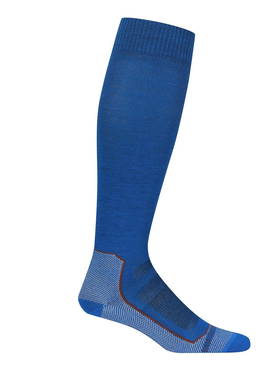 Lazurite / Espresso Men's Icebreaker Merino Ski+ Ultralight Over the Calf Socks | USA 1016FDNM